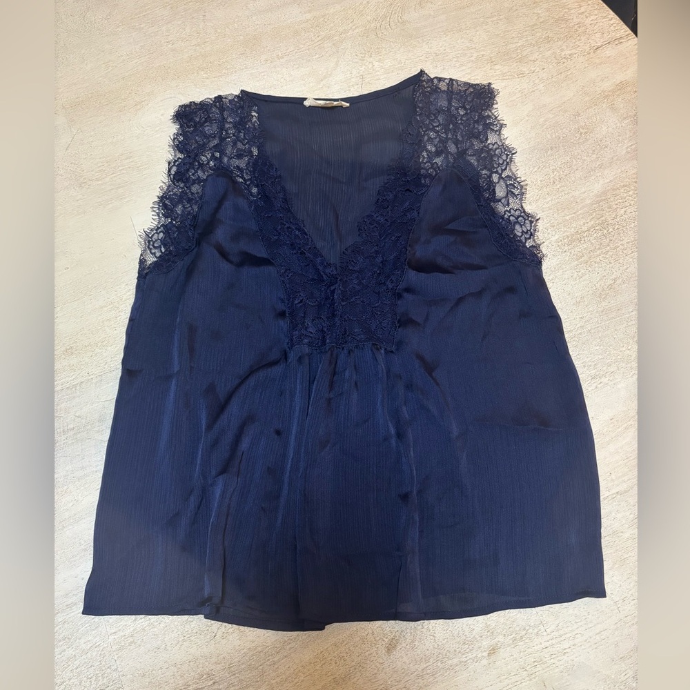 Lovestitch Navy Lace Trim Tunic